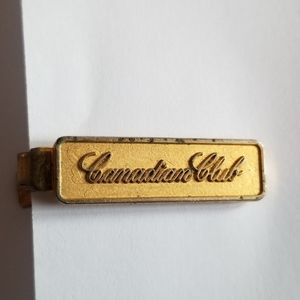 Vintage Canadian Club tie clip gold tone whiskey whisky